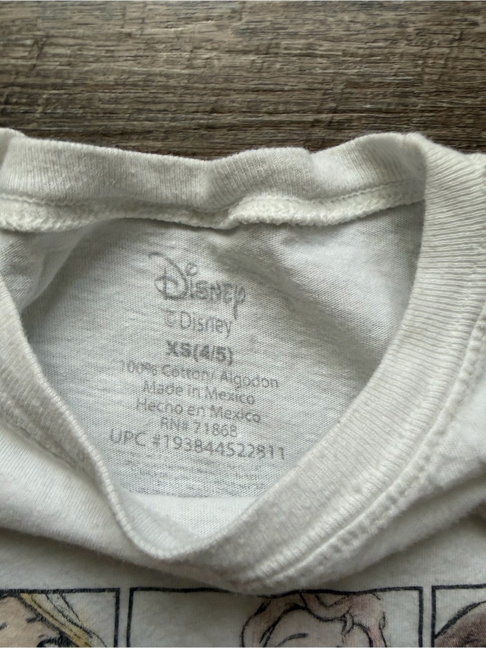 Disney White Girls Tee with Multicolor Princess Panels - Picture 3 of 3